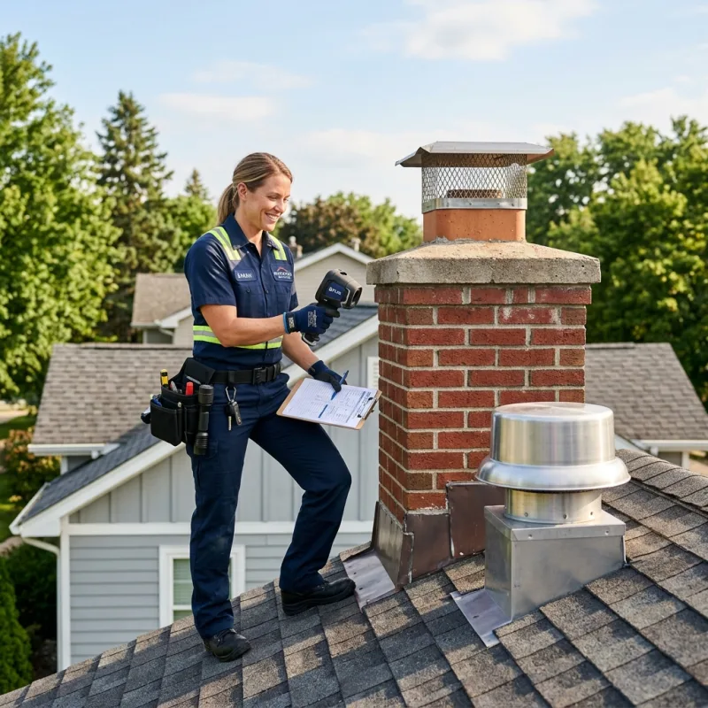 Technician inspecting a Hamlyn Heights roof cavity and ductwork for a dead bird